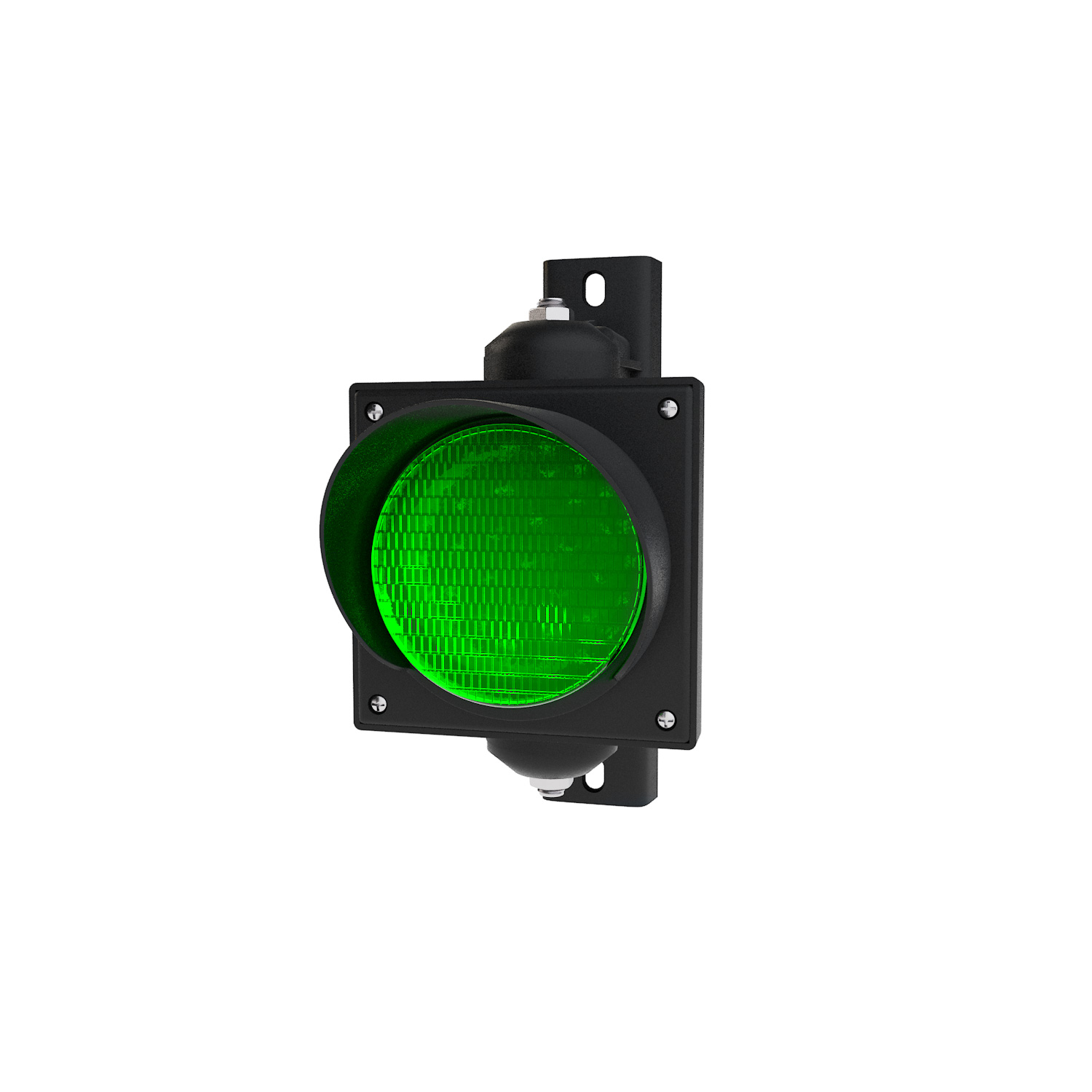 Ampel mit 100 mm grünem LED-Modul und einstellbarer Halterung, Ampeln grün, Ampeln einfarbig