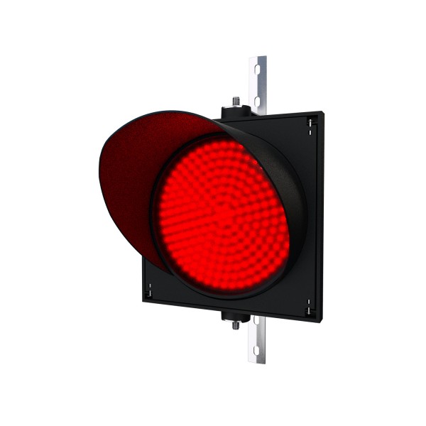 LED-Ampel rot mit 300 mm LED Modulen, größer als bei einer Verkehrsampel 