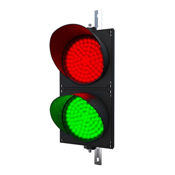 Ampel rot/grün mit LED-Modulen Ø 200mm für Laderampe, LKW Waage, Schranke, Tiefgaragen, Ein- Ausfahrten usw