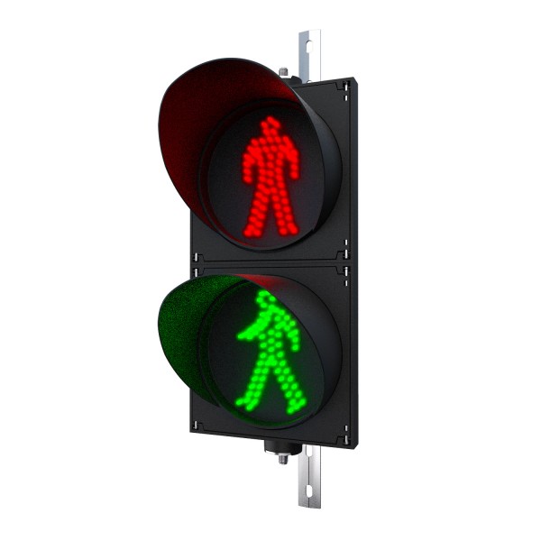 Fußgänger-Ampel rot/grün mit LED-Symbolen in der Größe einer Verkehrsampel 