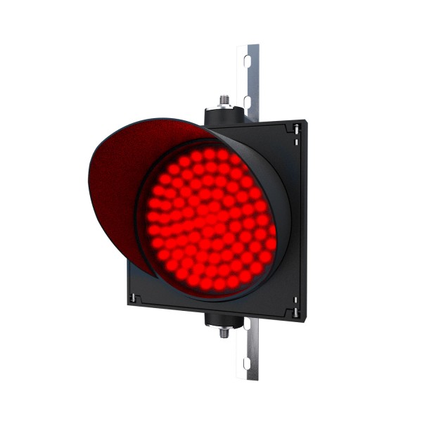 Ampel mit rotem LED-Modul Ø 200mm in der Größe einer Verkehrsampel und einstellbarer Halterung